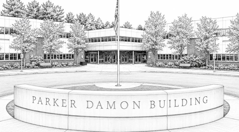 Parker Damon Elementary School entrance, Acton MA